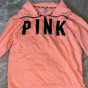 PINK quarter zip crew neck